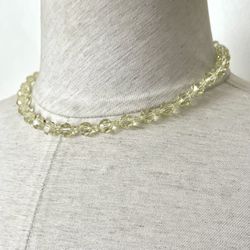 Green Yellow Crystal Necklace 