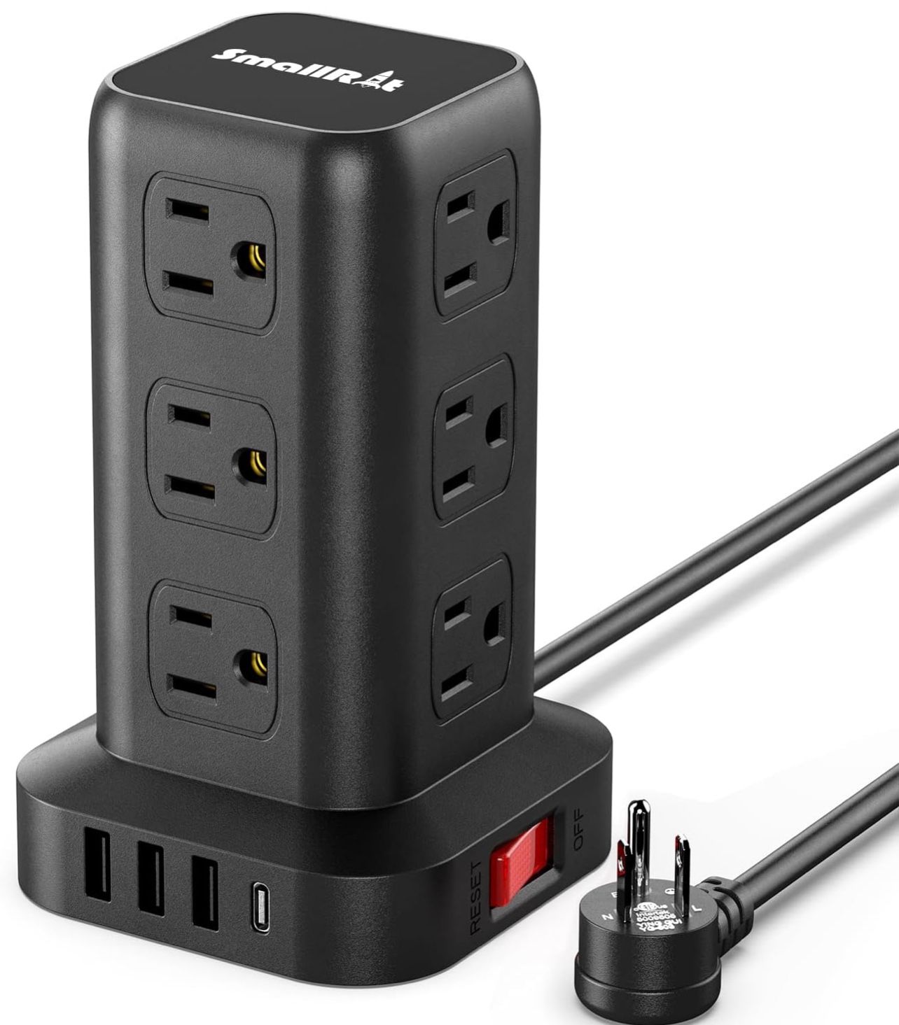 Extension Cord with Multiple Outlets, Surge Protector Power Strip Tower, 12 AC 4 USB,Surge Protector Tower 6.5FT Overload Protection for Home Office