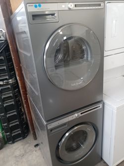 Asko 24" light gray stackable front load washer and dryer set - Free delivery
