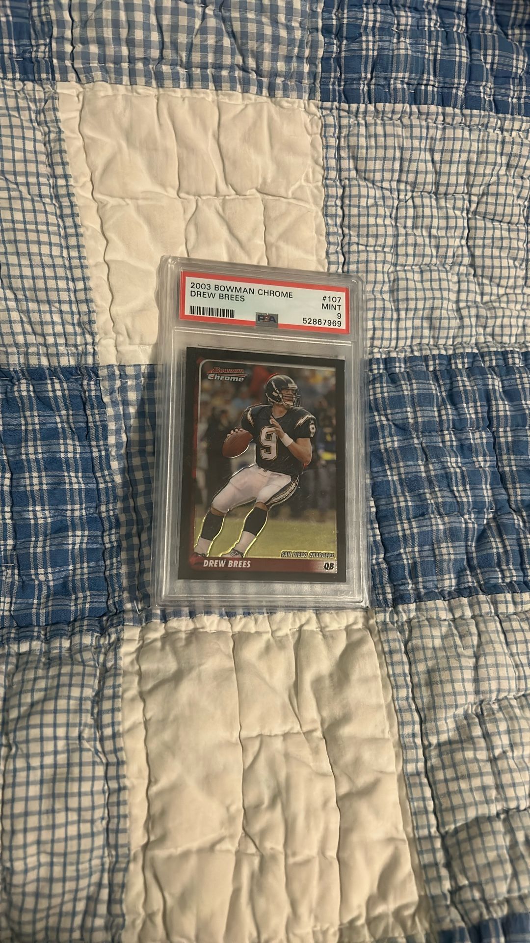 Drew Brees second year card PSA Mint 9