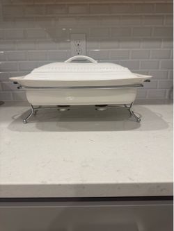 Ceramic Warming Tray with tea light sterno rack