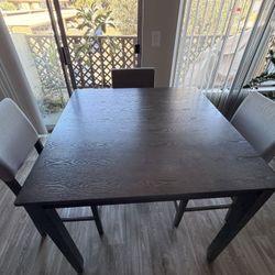 Move OUT SALE ! Wooden Tall Kitchen  Table With 4 Chairs  Grey