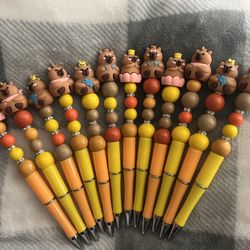 Handmade Capybara Beaded Pen kids animals toys gifts holiday stationary Christmas teacher classmates