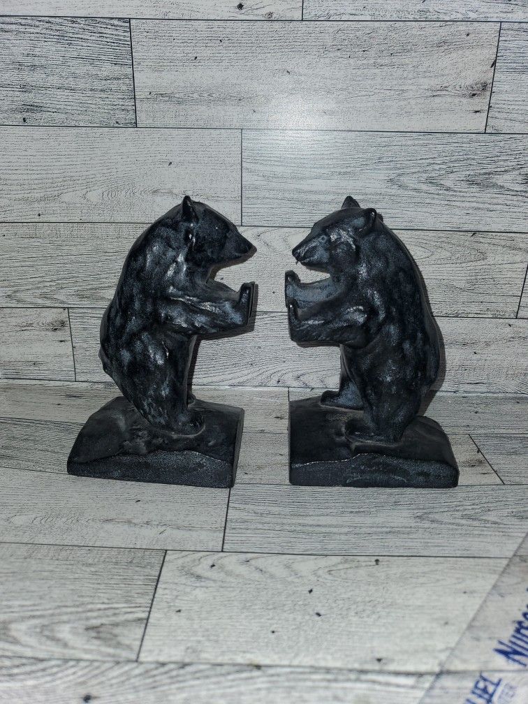 Vintage Made In Japan Black Bear Book Ends