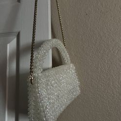 Handmade Beaded  Handbag With Long Chain