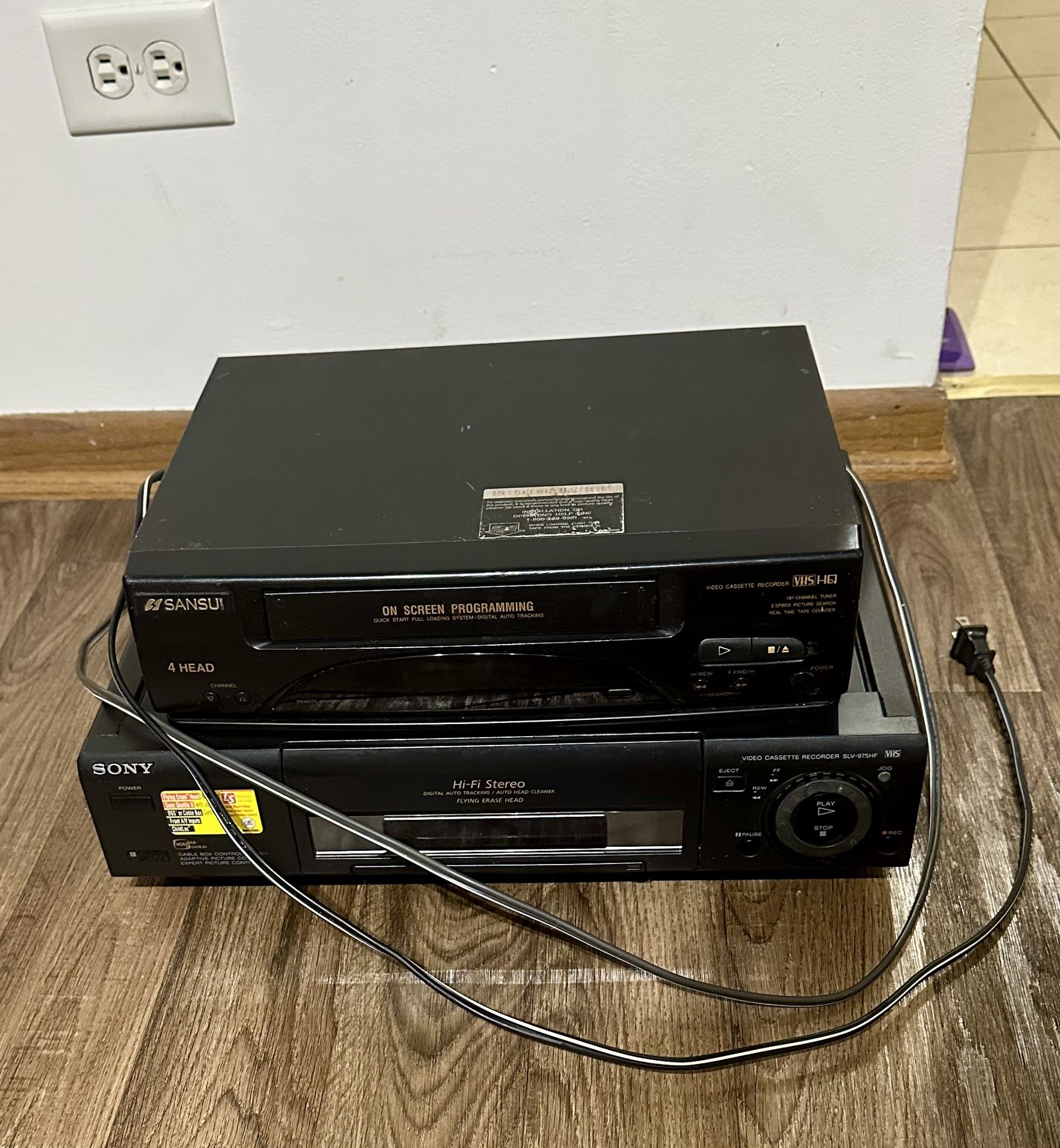 2 Used & Untested Vintage VHS VCR’s