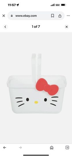 Miniso x Sanrio HELLO KITTY HAND BASKET Storage Organizer NEW Red Bow