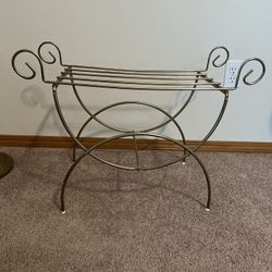Vintage Brass Vanity Stool Or Plant Stand