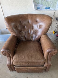 Brown Leather Tufted Recliner Chair