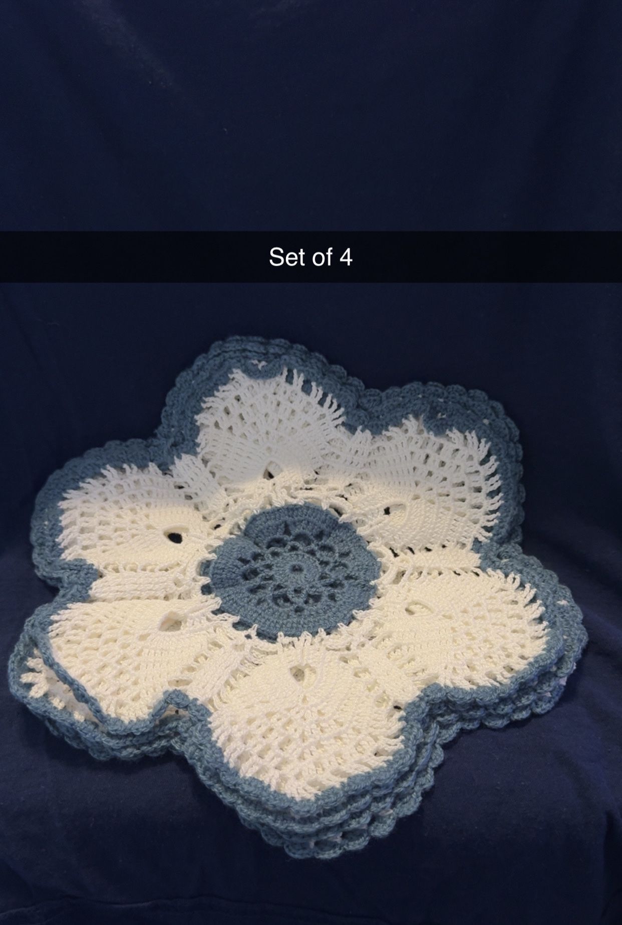 Crochet Doily/ Mantelito Set Of 4