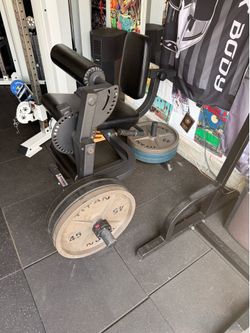 Titan fitness leg extension/leg curl with weights