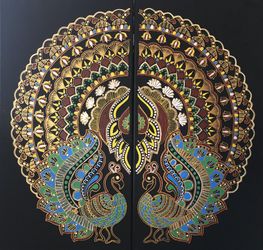 Black canvas acrylic wall decor custom made on order