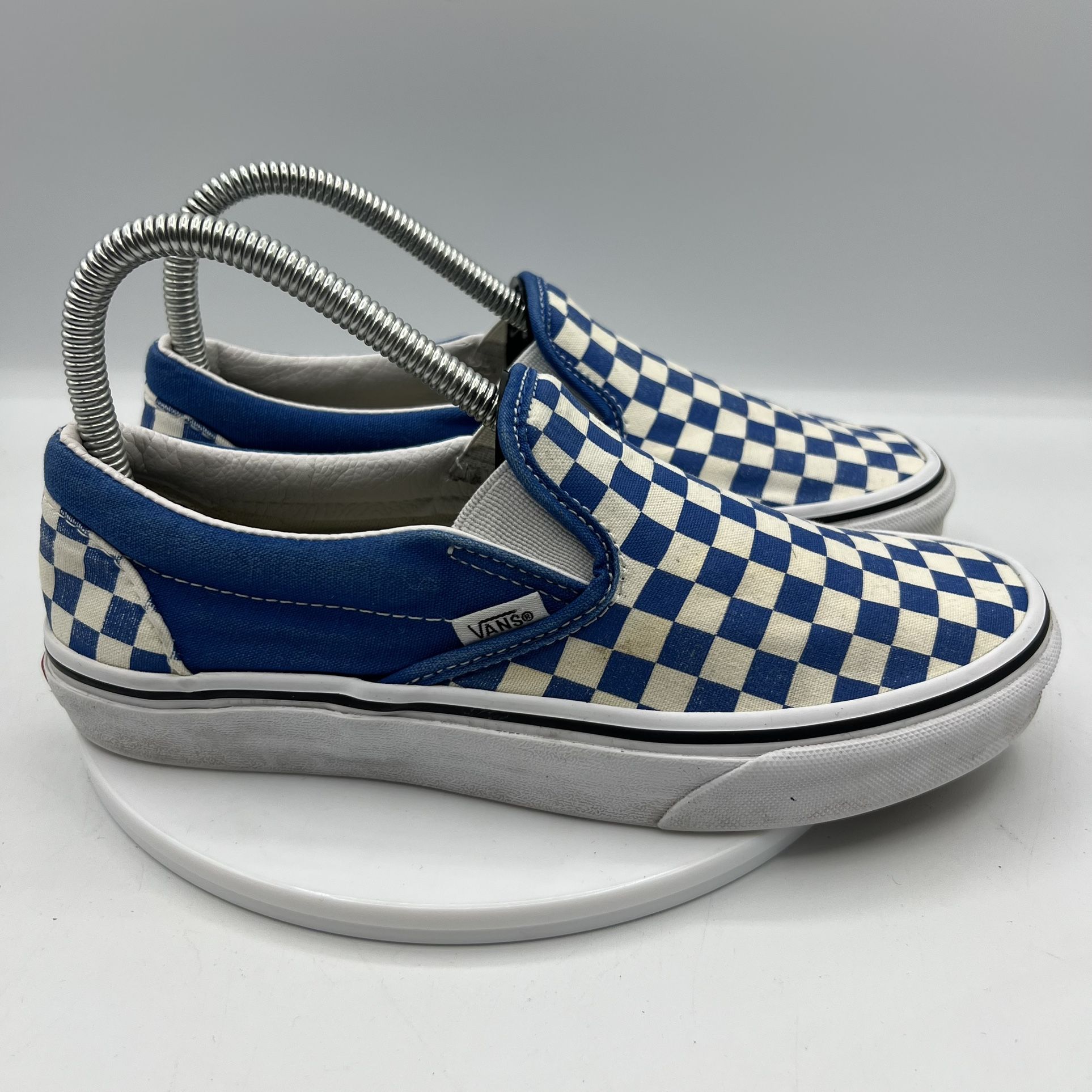 Vans Classic Slip-On Blue White Checkerboard Shoes Men’s 5.5 / Women’s 7