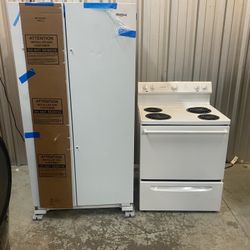 New Whirlpool Side By Side Refrigerator And Stove 