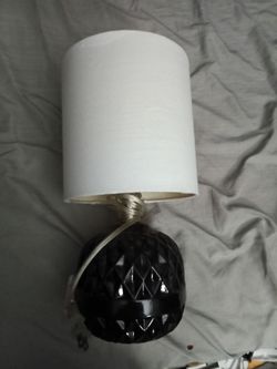 Black Ceramic Table Lamp with White Shade