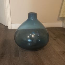 Oversized Blue Glass Vase