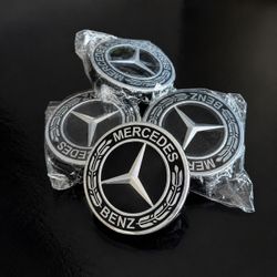 75mm Mercedes-Benz OEM Wheel Center Caps – Set of 4