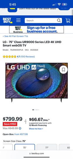 Brand New Lg 75 In 4k LED