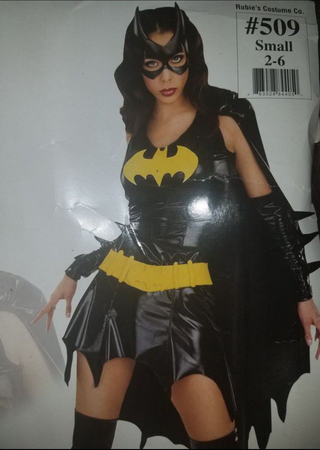 Batgirl Halloween Costume Dress Cape & Belt Adult Women's Ladies Small