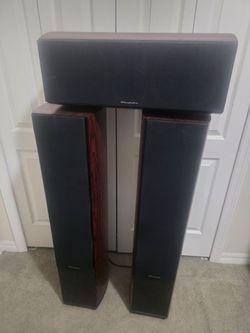 Wharfedale floor speakers and center