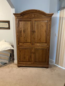 Oak Armoire Wardrobe.