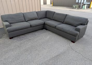 Z Gallerie 3 Piece L Sectional, Charcoal, Deep Seats, Clean