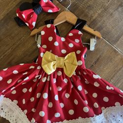 Disney Minnie Mouse Dress And Headband 2t 3t 