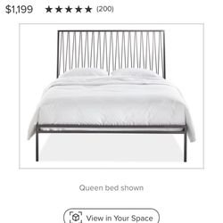 Room&Board Black Metal Queen Bed Frame