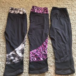 3 Pairs - Size Medium Yoga Pants 3/4 Length