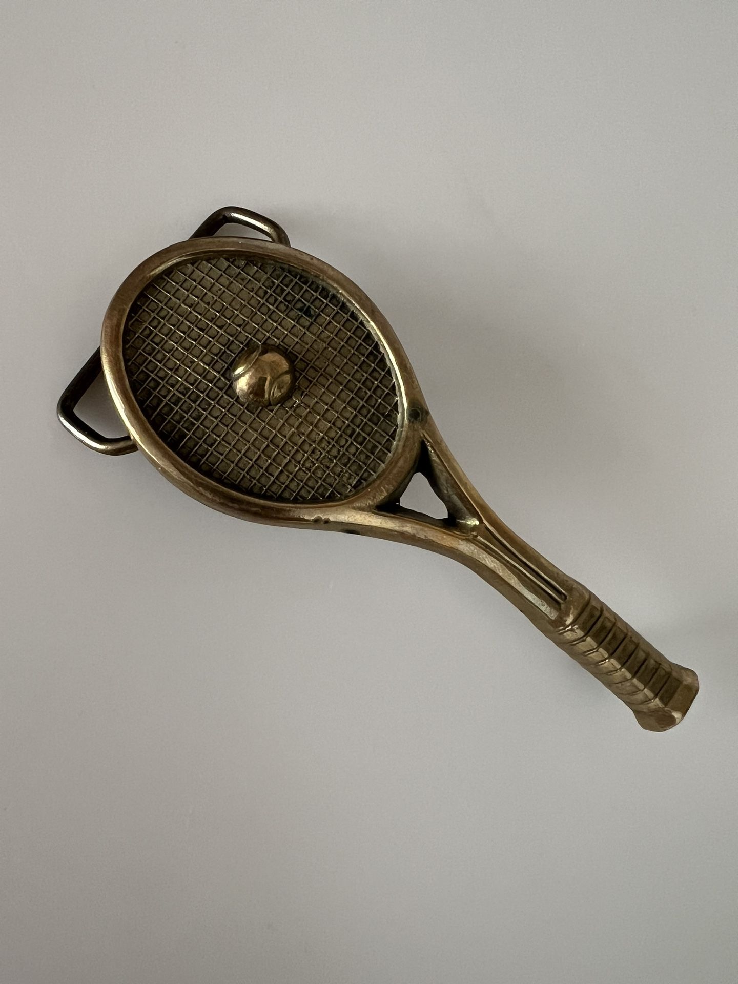 Solid Brass Tennis Racket Belt Buckle
