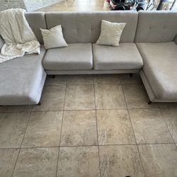Modern Light Gray Sectional Sofa 