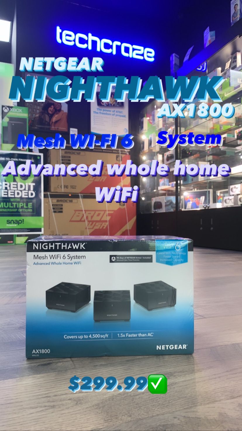 NETGEAR Nighthawk Mesh WiFi 6 System Advanced Whole Home Wifi New