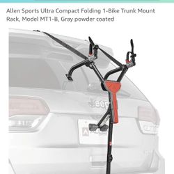 Allen Sports Ultra Compact Folding Single Bike Trunk Mount Rack, Model MT-1