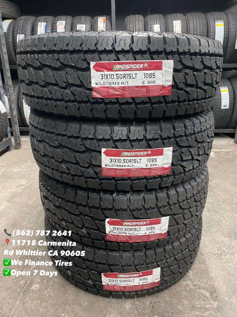 31x10.50r15 LT Landspider Wildtraxx AT New Set of Tires Installed and Balanced Set de Llantas Nuevas Instaladas y Balanceadas
