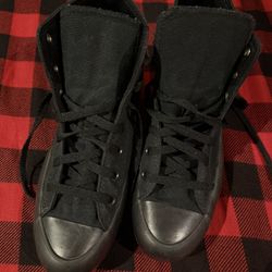 All Black Hi Top Converse Size 7 Woman's