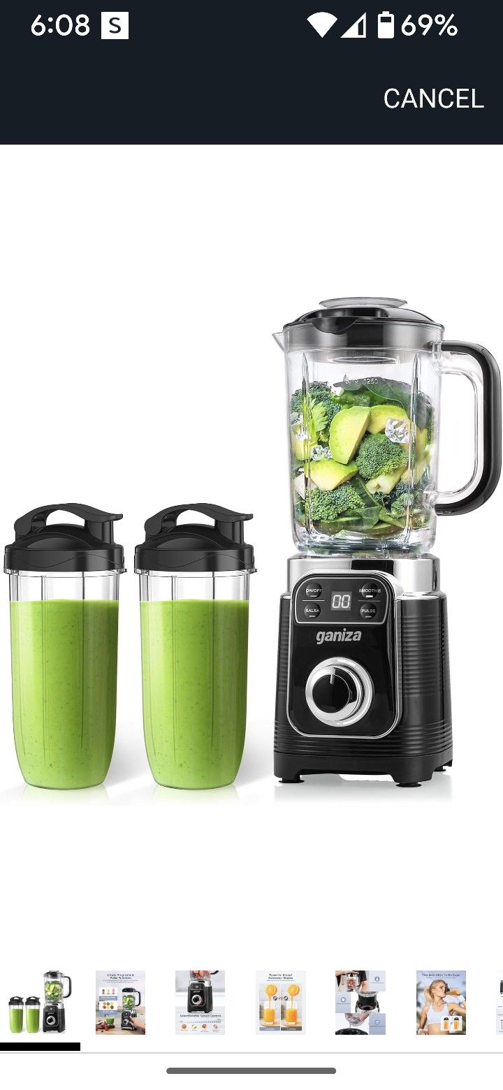 Ganiza Smoothie Blender, 12 Piece Blender For Shakes and Smoothies