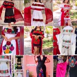 Vestidos Bordados Méxicanos - Beautiful Mexican Dresses  - Precios Varian - Prices Vary
