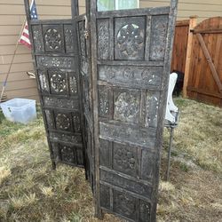 Indian Wooden Hand Carved Room Divider