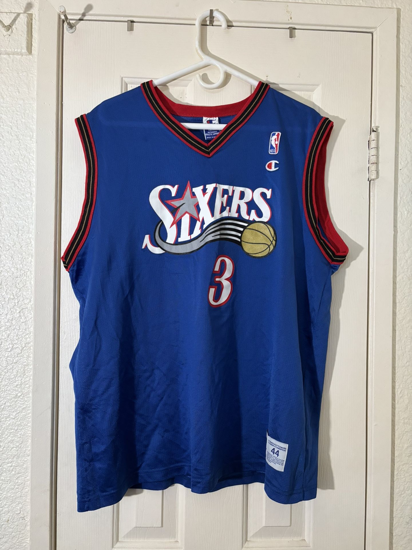 Vintage 90s Philadelphia 76ers Allen Iverson Champion Jersey #3