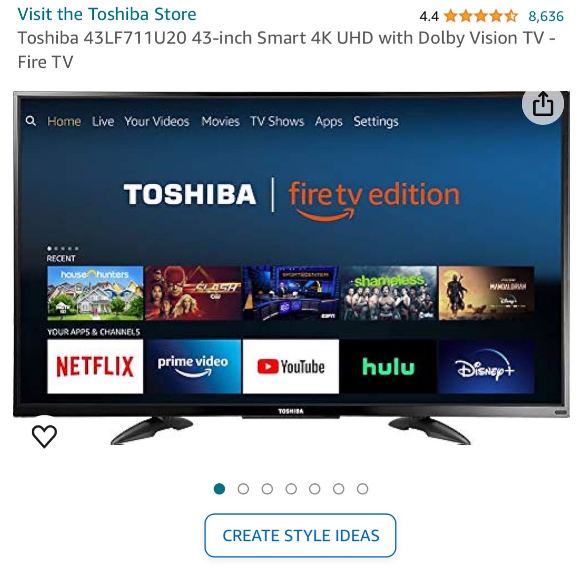 43” Toshiba Amazon fire Tv 4k UHD Dolby vision
