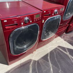 LG front load washer and gas dryer. We finance comes with 90 day warranty.