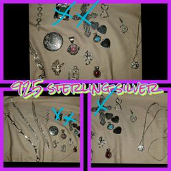 TAKE ALL FOR $80 ...Sterling Silver 925 Bracelets, Anklets, & Pendants