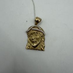  10K Gold Jesus Face 