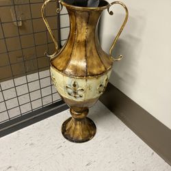 25 inch decorative metal vase