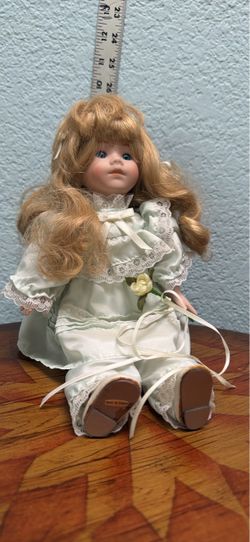 Porcelain Girl Doll with Lace Dress