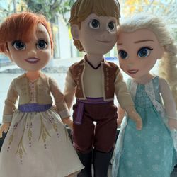 Lot Of 3 Play Dolls Frozen Dolls Elsa