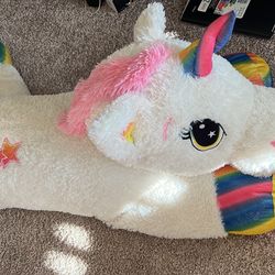 Big Unicorn Stuffed Animal Toys Soft Unicorn Plush Pillowt for Girls Pink 24''