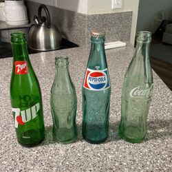 Vintage Soda Pop  Bottles Japanese Coca Cola 7 Up  Pepsi