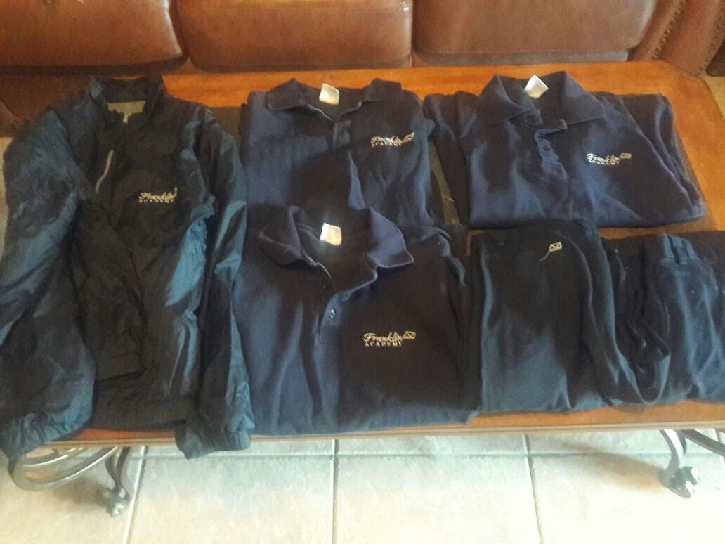 Franklin Academy Uniforms (6 Pieces) Polos, Pants &Jacket
