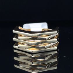 14KT Yellow Gold Angle Ring 4.70g Size 7 182685/5